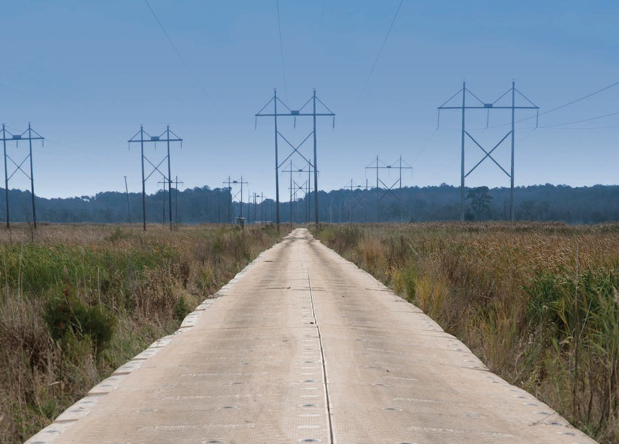 Access mat roadway in the field