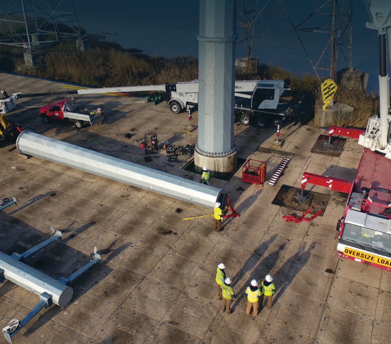Heavy duty mat system on industrial work site