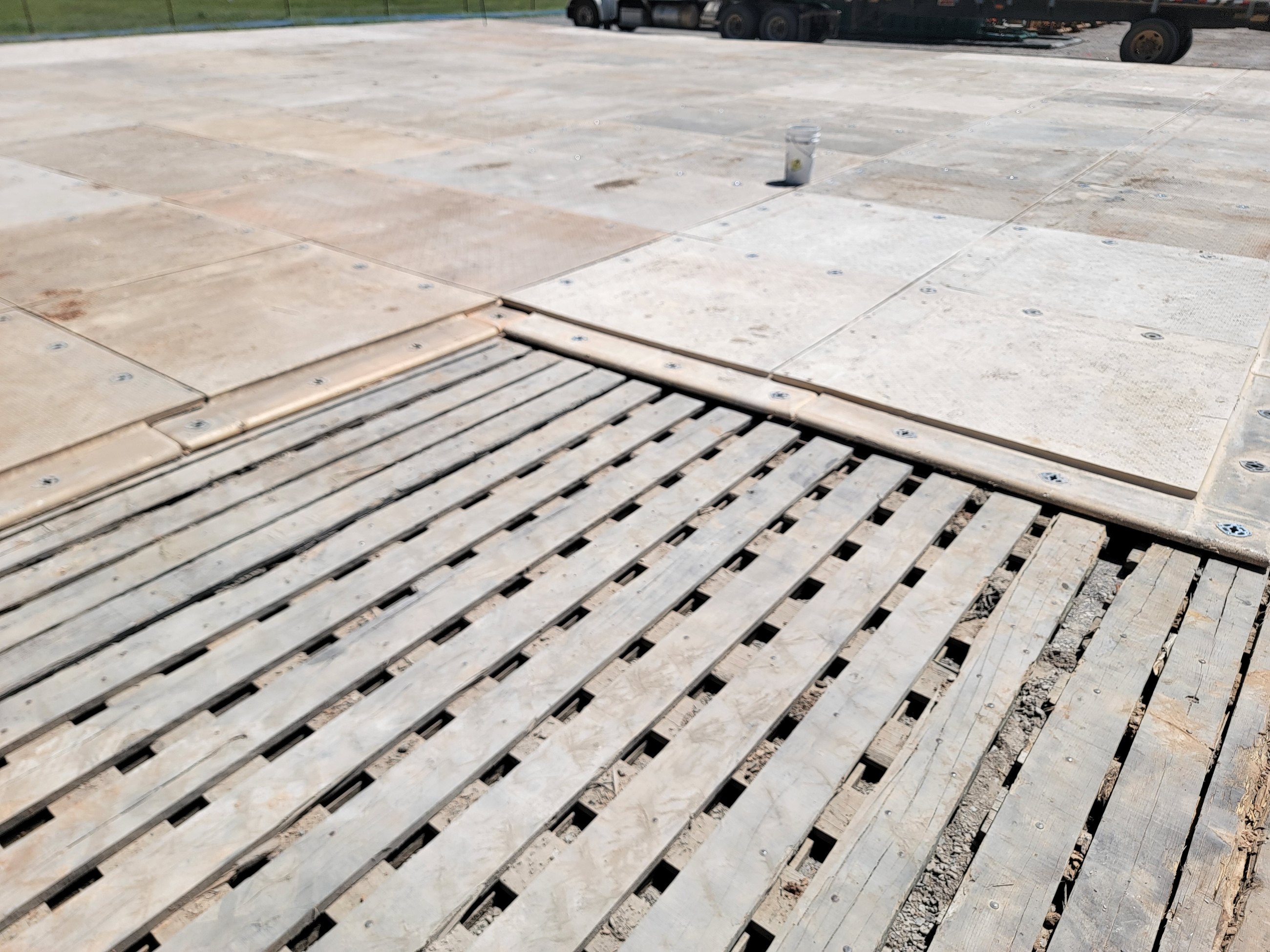 Timber and composite matting installation